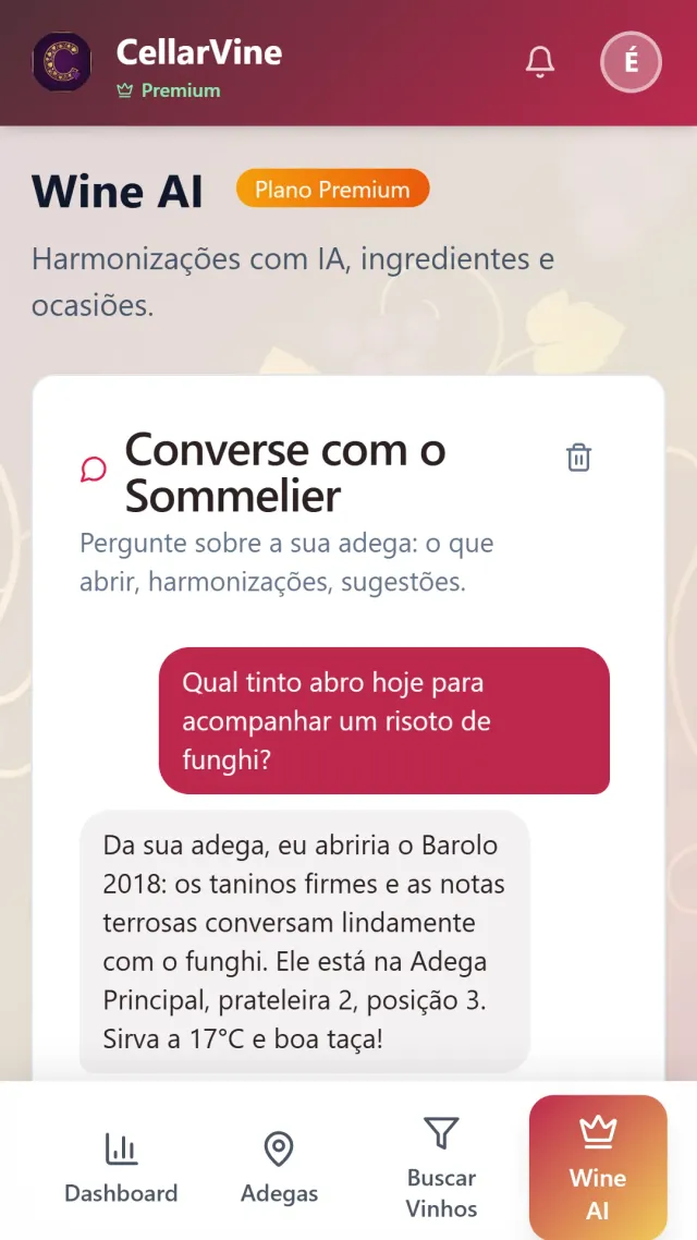 An AI sommelier that knows your cellar